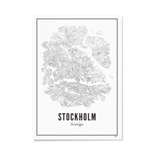 Wijck Poster Plattegrond Stockholm 30 x 40 cm