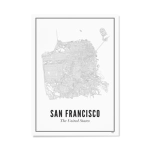 Wijck Poster Plattegrond San Francisco 21 x 30 cm