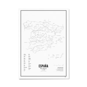 Wijck Plakatkarte Weinregionen Spanien 30 x 40 cm