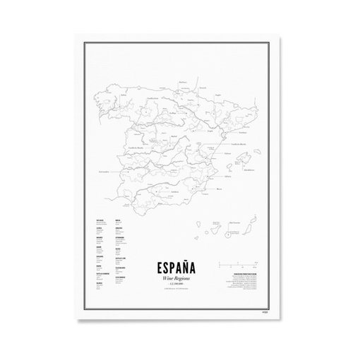 Wijck Plakatkarte Weinregionen Spanien 30 x 40 cm