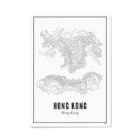 Poster Plattegrond Hong Kong 21 x 30 cm