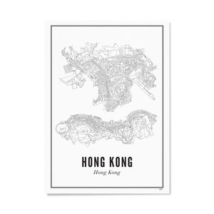 Wijck Poster Stadtplan Hong Kong 21 x 30 cm