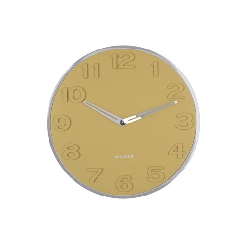 Karlsson Wall Clock  New Original Mustard Yellow  Diameter 30cm