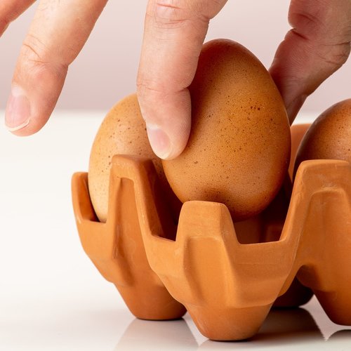 Kikkerland Terracotta Egg holder for 6 eggs
