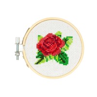 Mini Cross Stitch Embroidery Kit Rose