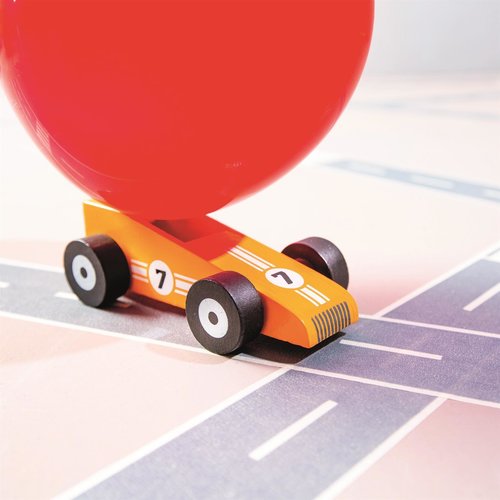 Donkey Products Raceauto met ballon Orangestar