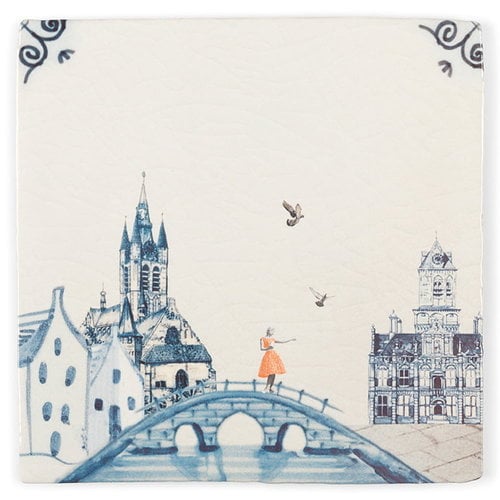 Storytiles Siertegel De;lfts blauw small