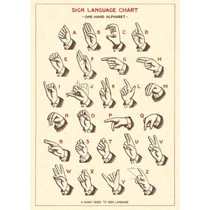 Cavallini & Co Vintage Schoolposter Sign Language Chart