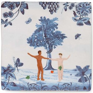 Storytiles Decorative Tile Adam & Adam in the garden of Eden small