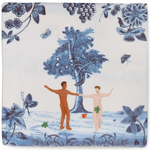 Storytiles Decorative Tile Adam & Adam in the garden of Eden small