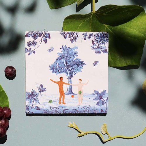 Storytiles Decorative Tile Adam & Adam in the garden of Eden small