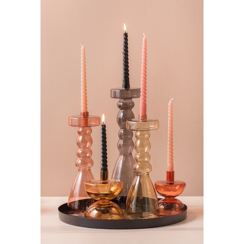 Present Time Glass candle holder Diabolo terra large