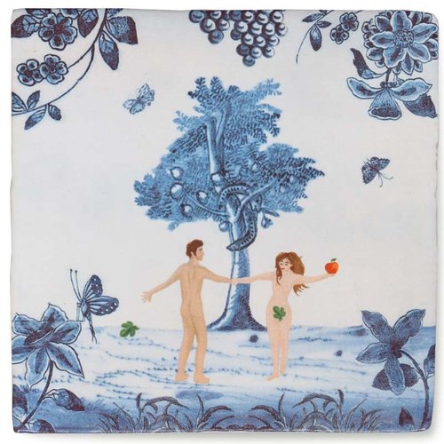 Storytiles Decorative Tile Adam & Eve in the garden of Eden small