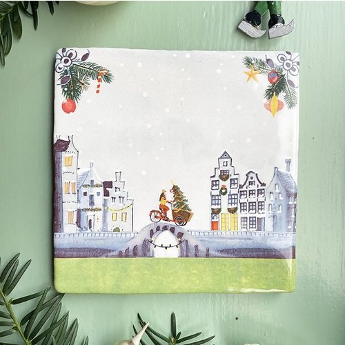 Storytiles Decorative Tile Christmas Tree Coming through medium