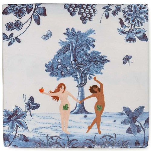 Storytiles Decorative Tile Eve & Eve in the garden of Eden small