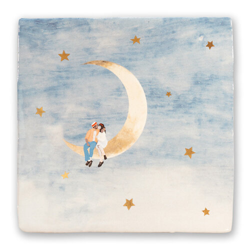 Storytiles Decorative Tile to the moon and back Small