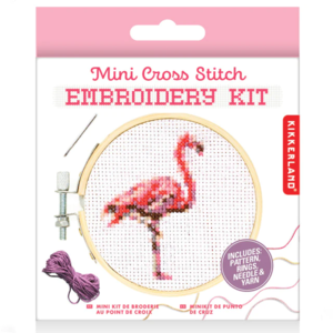 Kikkerland Mini Embroidery Kit Flamingo