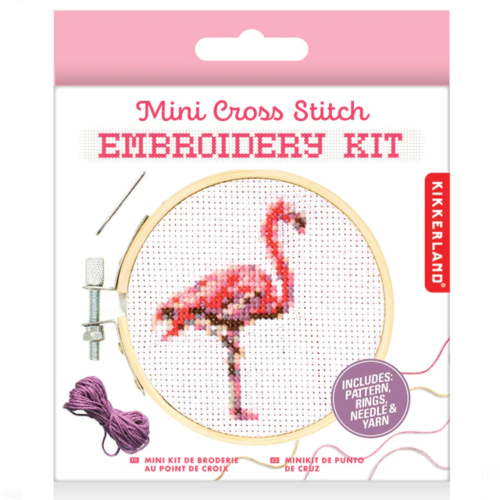 Kikkerland Mini Kreuzstich Stickset Flamingo