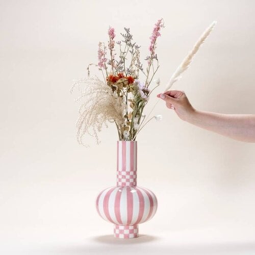 Que Rico Vase Gabriel Squares & Stripes lebendige Farbkombination