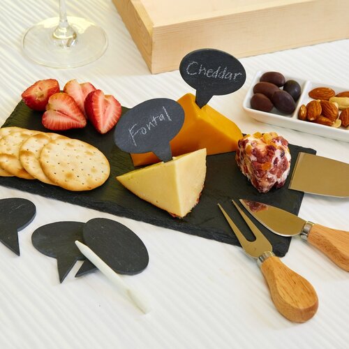 Kikkerland Charcuterie Set 12 pieces serving board with cheese knives