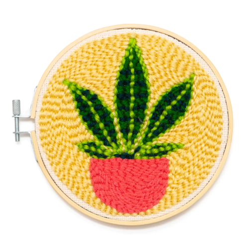 Kikkerland Plant Punch Needle Embroidery Set