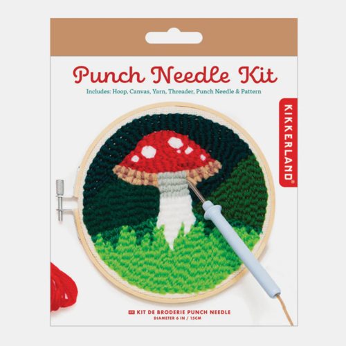 Kikkerland Mushroom Punch Needle Embroidery Set