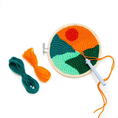 Kikkerland Sunset Punch Needle Embroidery Set