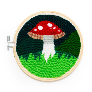 Kikkerland Mushroom Punch Needle Embroidery Set