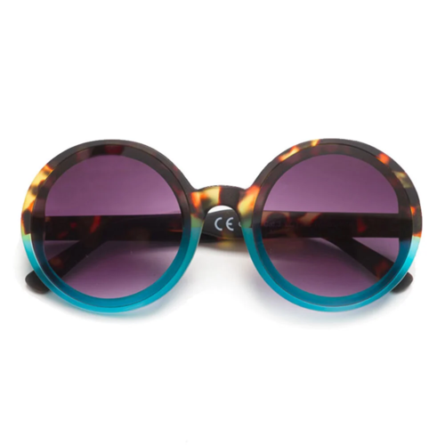 Okkia Sunglasses Round Glasses Havana Blue Monica