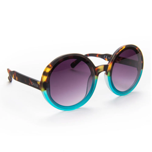 Okkia Sunglasses Round Glasses Havana Blue Monica
