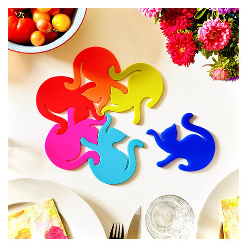 Pylones Coasters Entre Chats Multi Colour