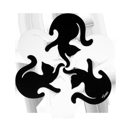 Pylones Coasters Entre Chats Black White