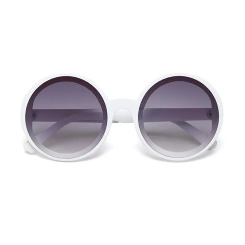 Okkia Sunglasses Round Glasses White Monica