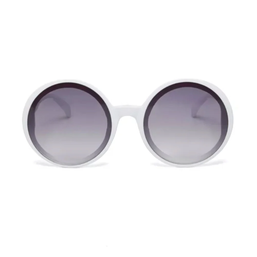 Okkia Sunglasses Round Glasses White Monica