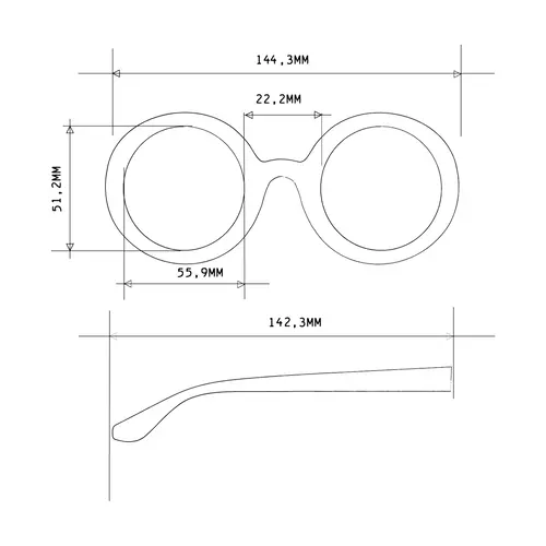 Okkia Sonnenbrille Runde Gläser Classic Havana Monica