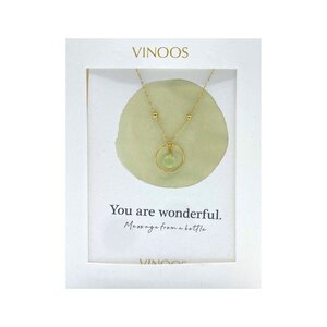 Vinoos by AMS Necklace Glass Circle Light Green