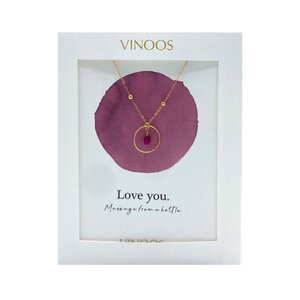 Vinoos by AMS Necklace Glass Circle Deep Red