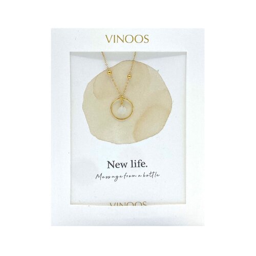 Vinoos by AMS Necklace Glass Circle Cream