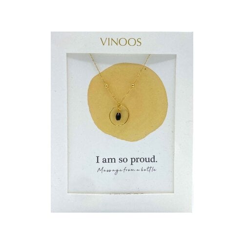 Vinoos by AMS Necklace Glass Circle Black