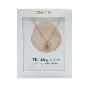 Vinoos by AMS Necklace Glass Circle Light Pink
