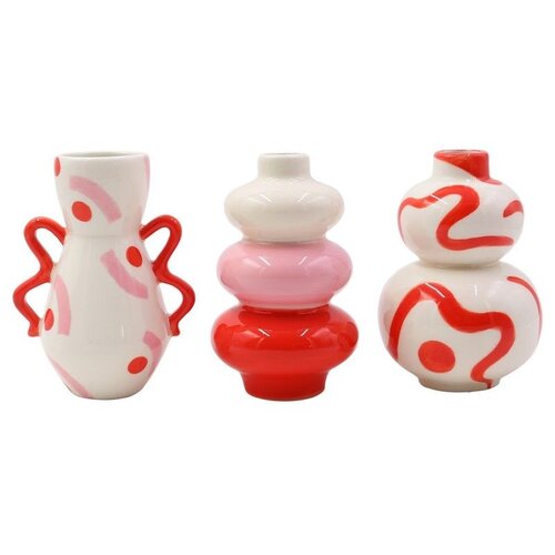 Que Rico Mini Vase Trio Luis  Isla  Elena Set van 3