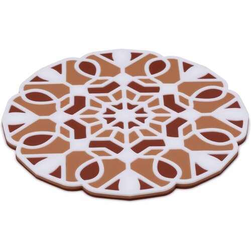 Peleg Design Trive Tile Coaster Brown 3 in 1 split