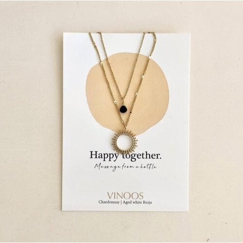 Vinoos by AMS Necklace Glass Sun Black Happy Together