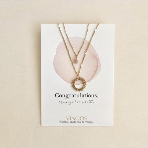 Vinoos by AMS Necklace Glass Sun Light Pink