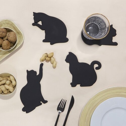 Balvi Onderzetters Feline Cat Set van 4