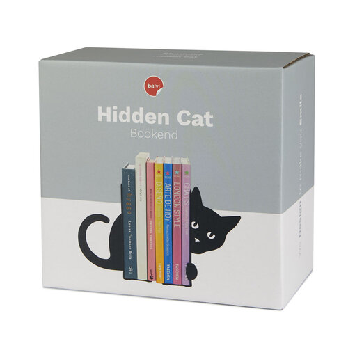 Balvi Bookend Hidden Cat black metal