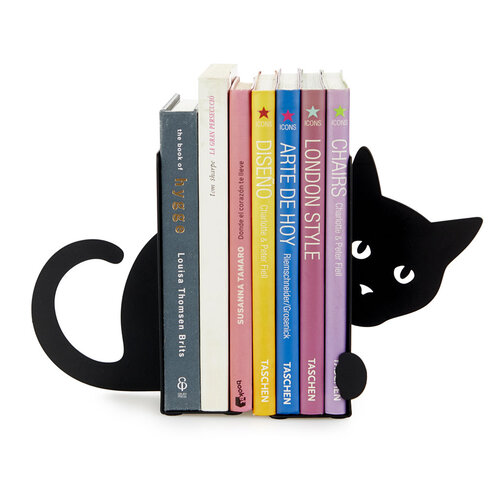 Balvi Bookend Hidden Cat black metal