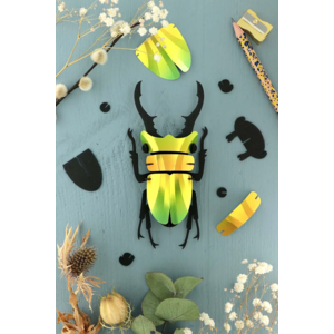 Assembli  3D Paper Stag Beetle Mango Green Metallic