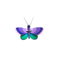 wanddecoratie Blauwe koperen vlinder