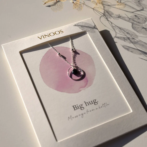 Vinoos by AMS jewellery necklace black silver round